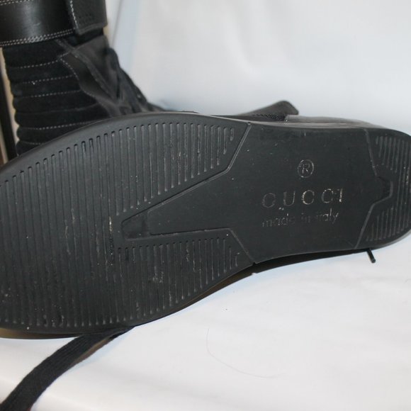 Authentic Gucci Hi-Top Combat Style Sneakers Sport Shoes - Picture 11 of 11